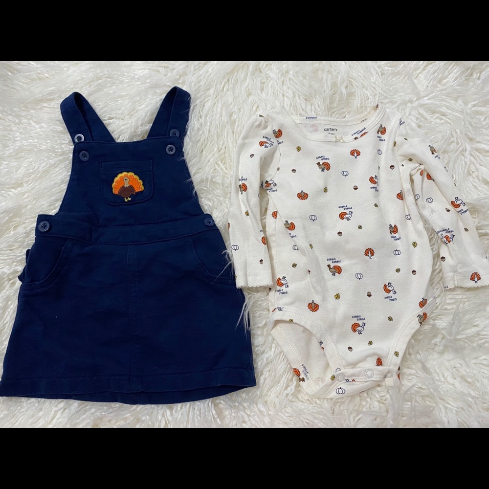 Baby Girl Thanksgiving Bodysuit & Jumper Set
